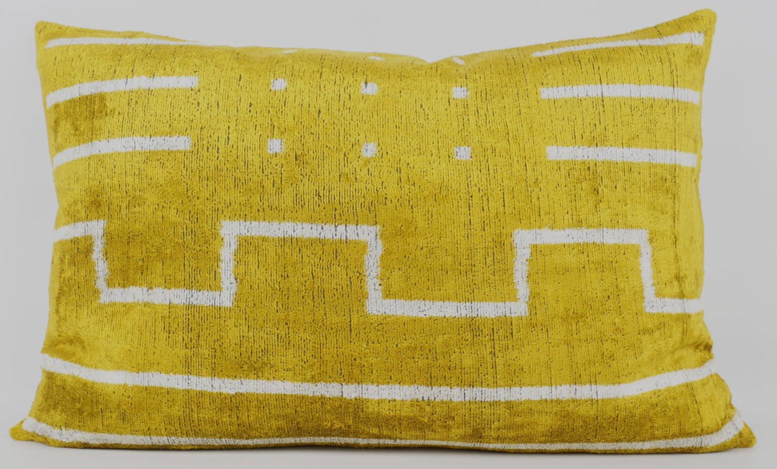silk-kissen 40x60 cm in lemon-gelb und  weiß 