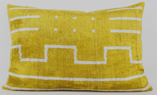 silk-kissen 40x60 cm in lemon-gelb und  weiß 
