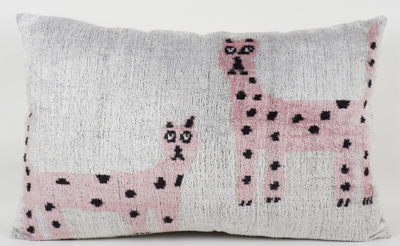 Silk/Velvet Kissenhülle 40x60cm Cat´s offwhite, rose, schwarz