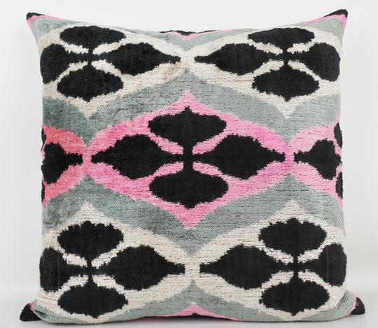 Silk/Velvet Kissenhülle 50×50 cm Grafik-Motive in black,offwhite,pink