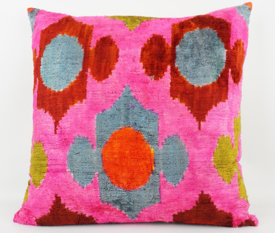 Silk/Velvet Kissenhülle 50×50 cm Grafik-Motive in pink-multi