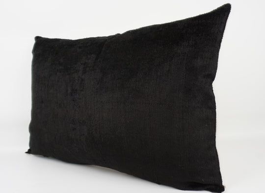 Silk/Velvet Kissenhülle 40x60cm Uni-farbig in schwarz