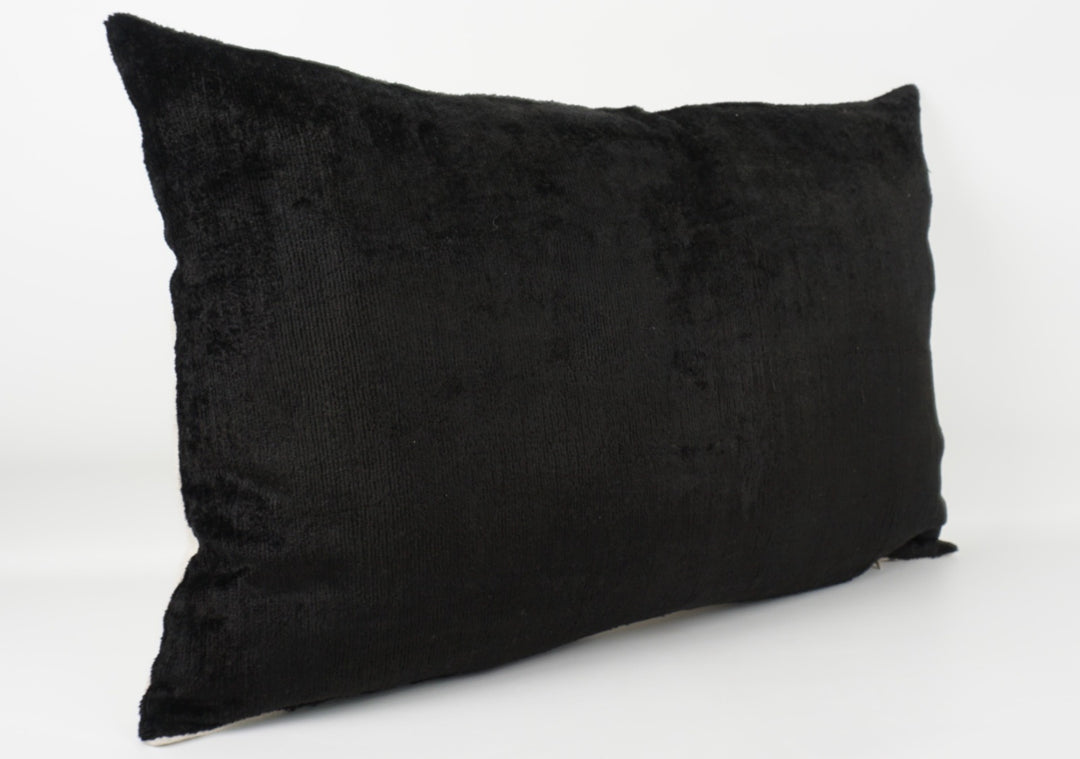 Silk/Velvet Kissenhülle 40x60cm Uni-farbig in schwarz