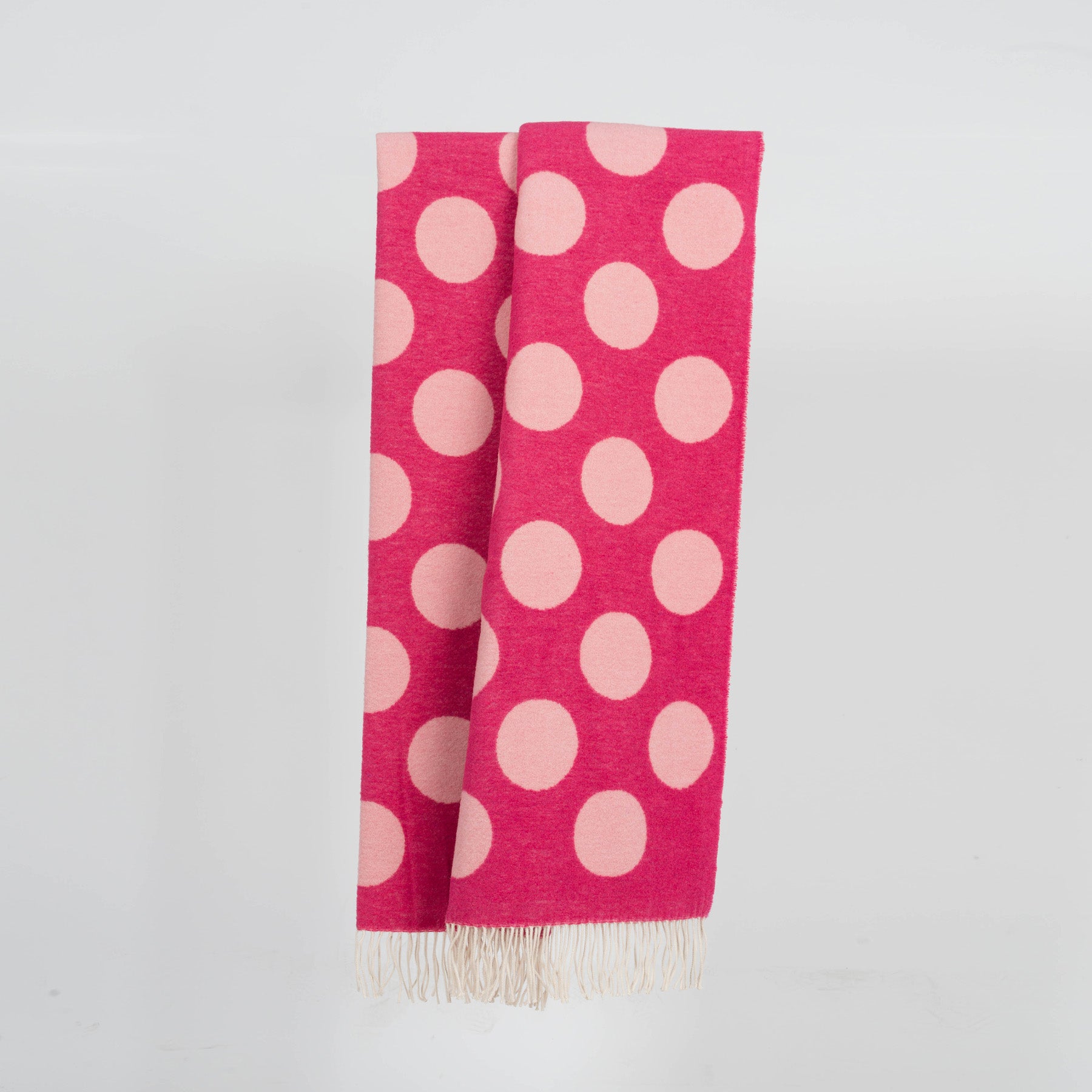 Wolldecke 150x195cm Punkte Rosa-Pink