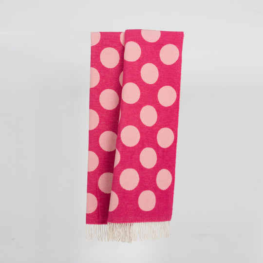 Wolldecke 150x195cm Punkte Rosa-Pink
