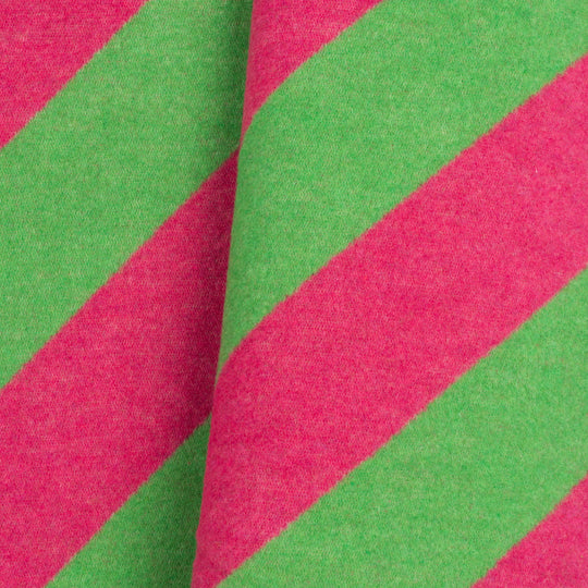 Wolldecke 150x195cm Querstreifen Grün-Pink