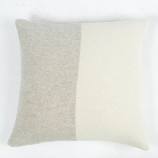 Wolldecke 150x195cm Halb/Halb-Streifen in hellgrau-offwhite-beige
