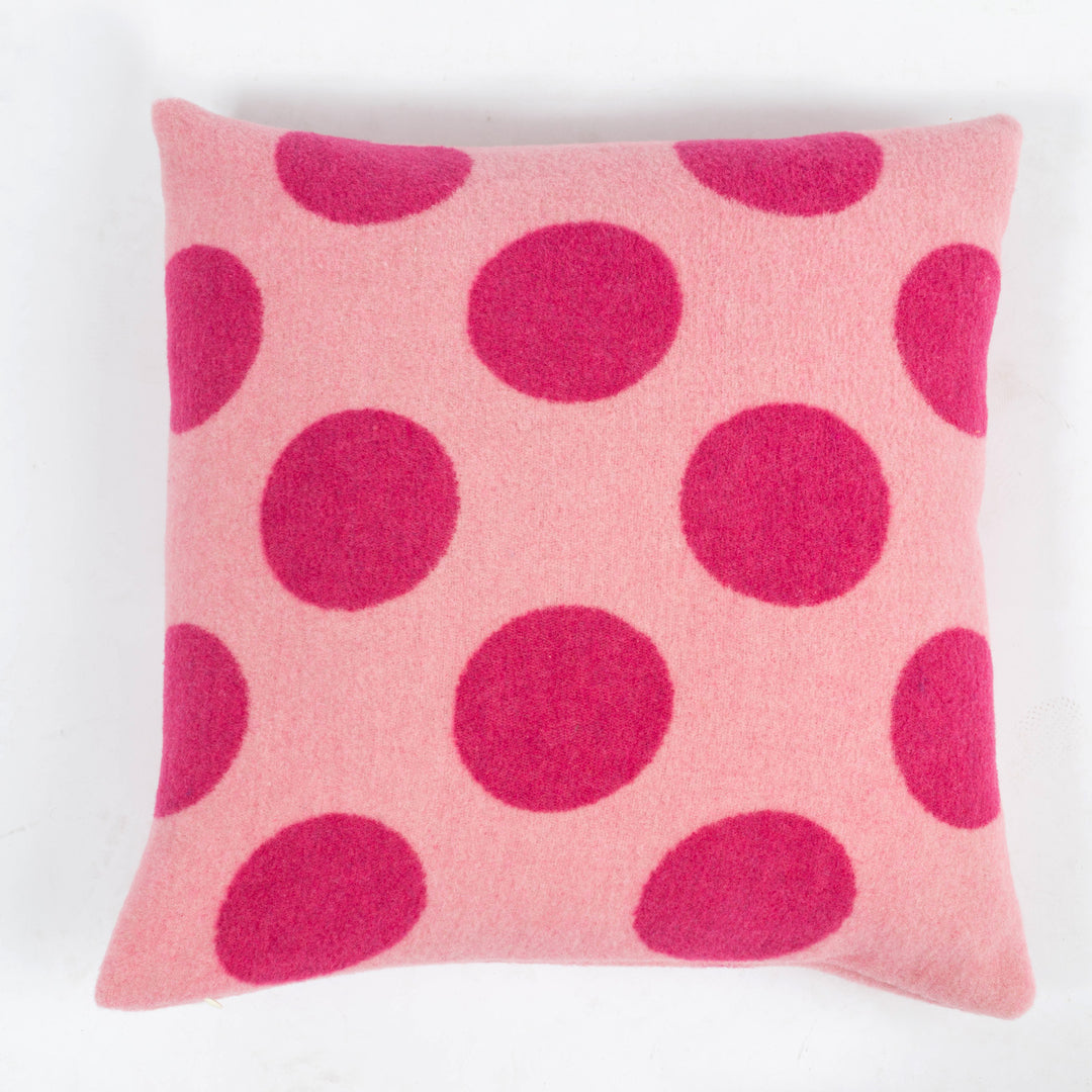 Wollkissen 45x45cm Punktmuster Rosa-Pink