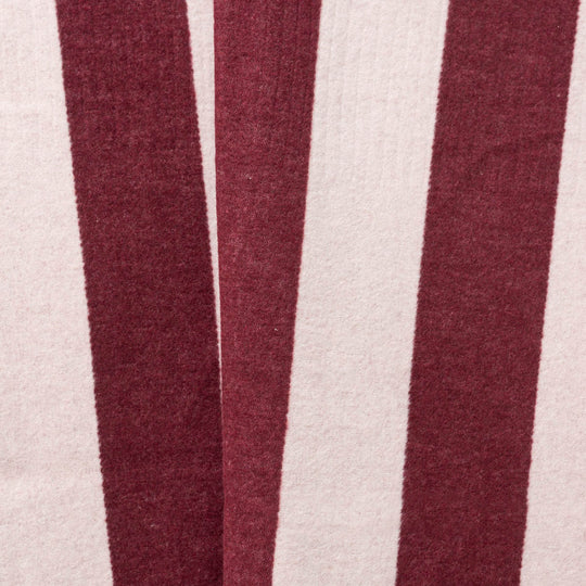 Wolldecke 150x195cm Streifen in bordeaux-rot und rose
