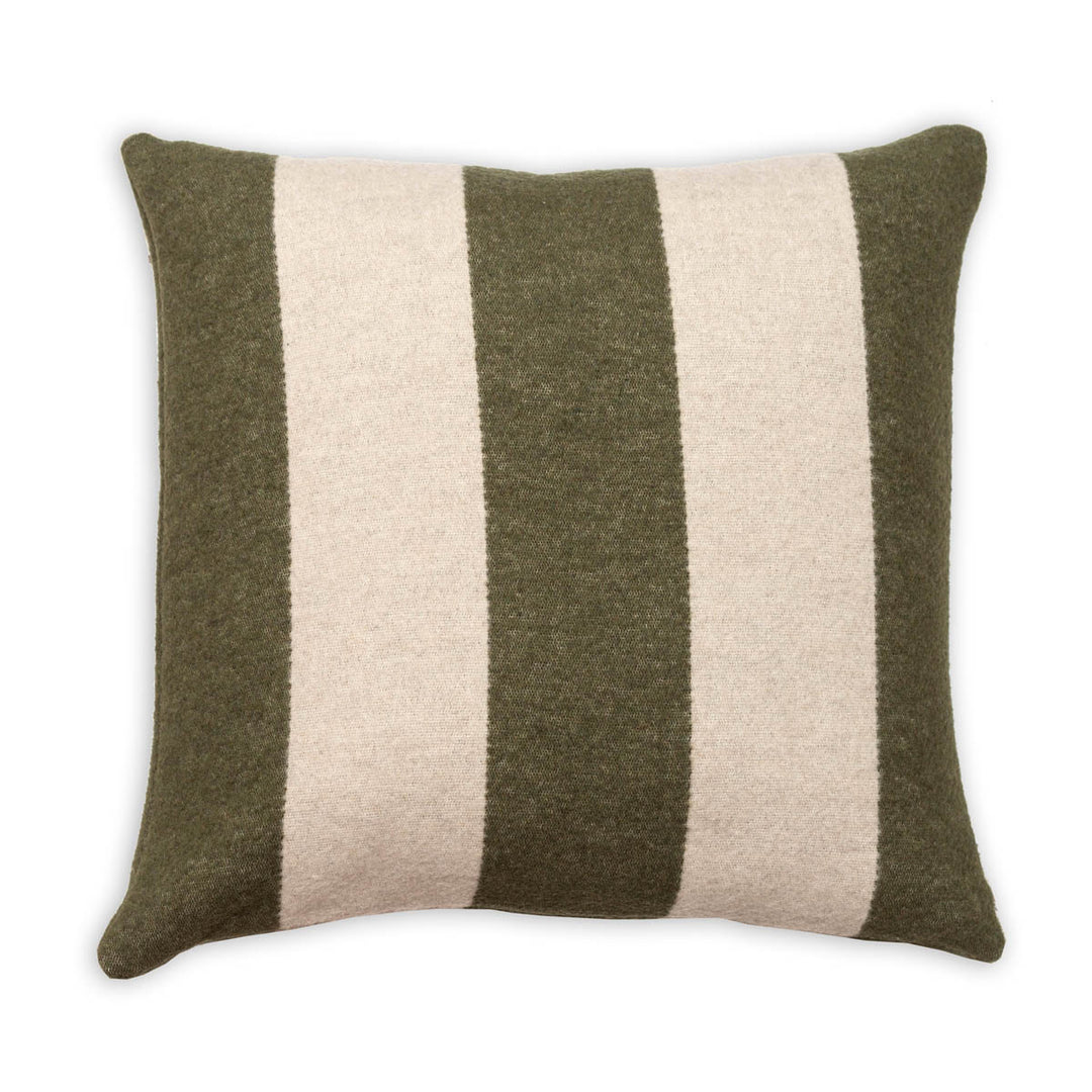 Wollkissen 45x45cm Streifen loden-grün, taupe