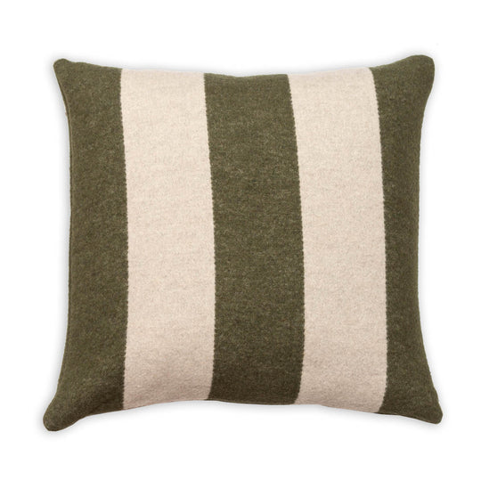 Wollkissen 45x45cm Streifen loden-grün, taupe