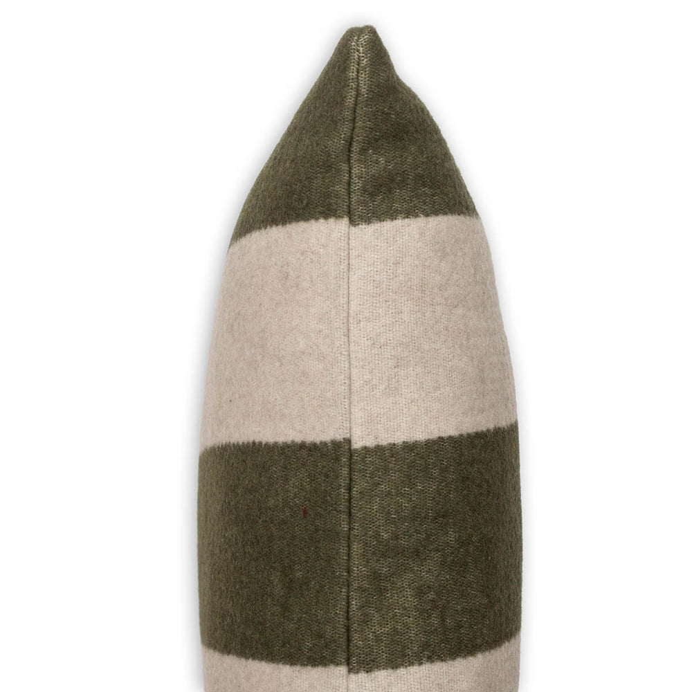 Wollkissen 45x45cm Streifen loden-grün, taupe