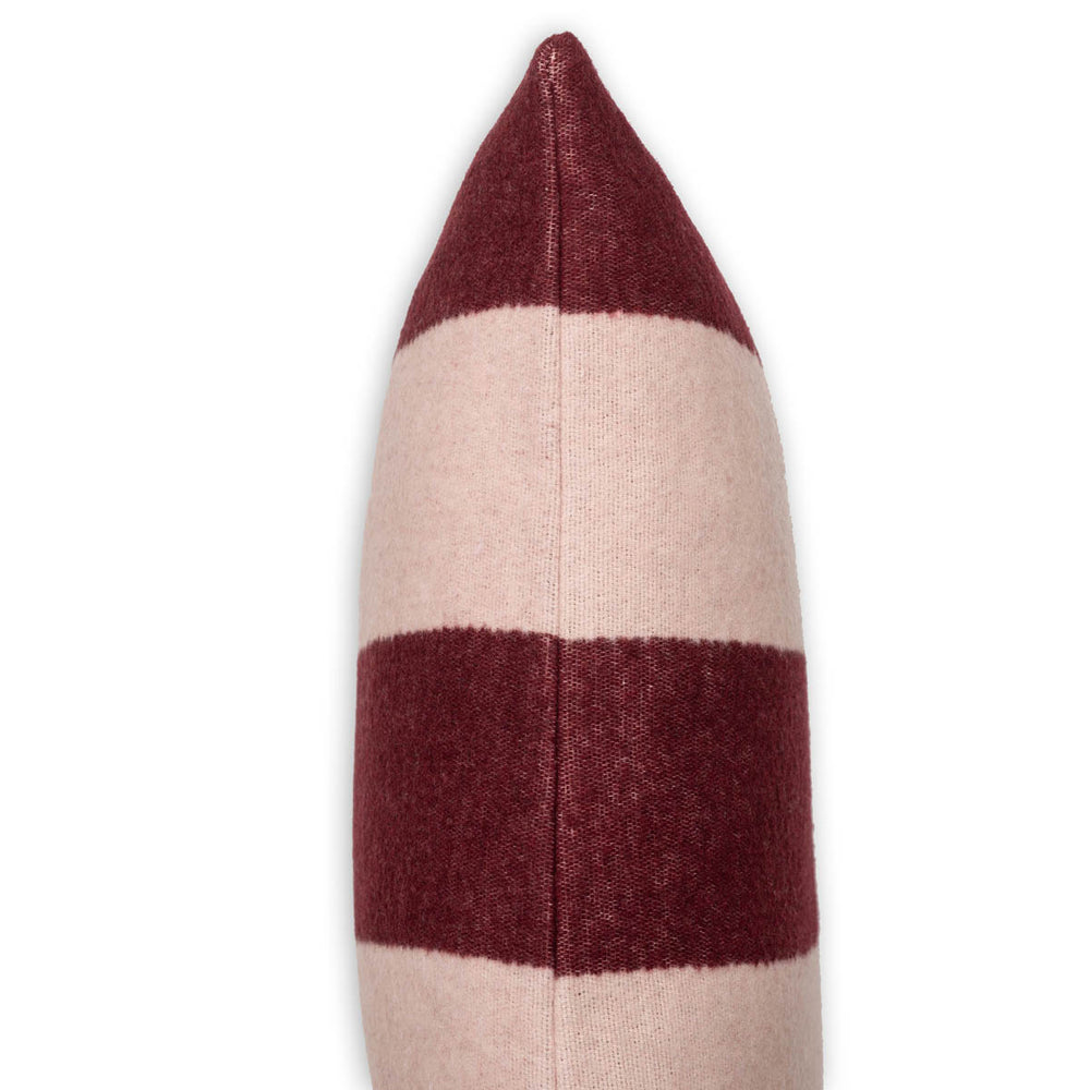 Wollkissen 45x45cm Streifen bordeaux-rot, rose