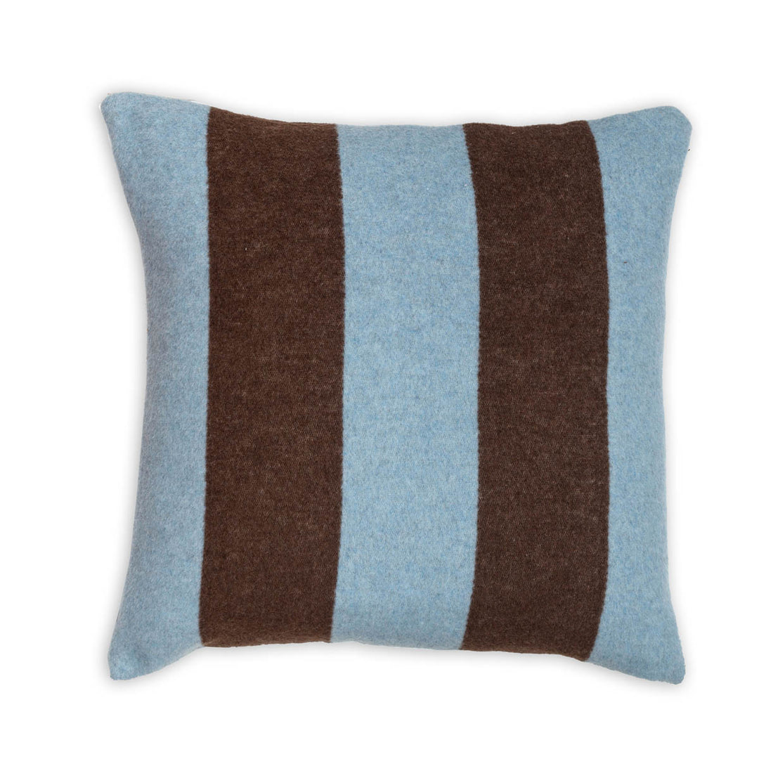 Wollkissen 45x45cm Streifen grau-braun, blau