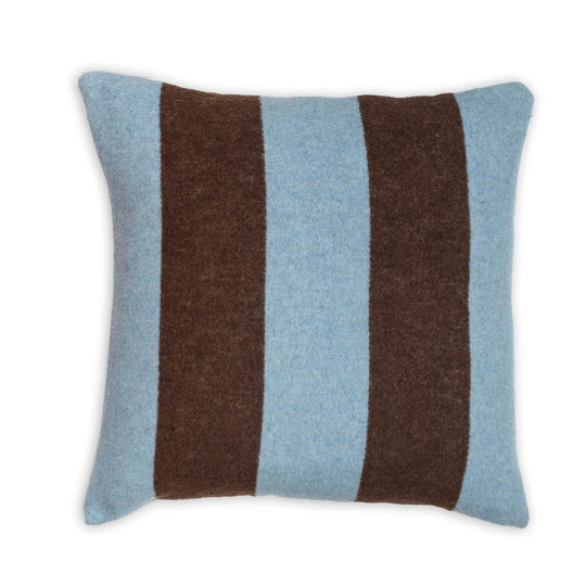 Wollkissen 45x45cm Streifen grau-braun, blau
