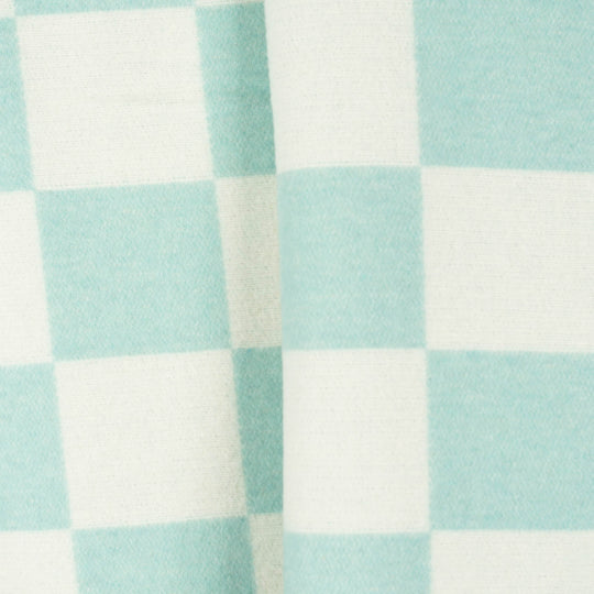 Wolldecke 150x195cm mit Karomuster in Aqua-Offwhite