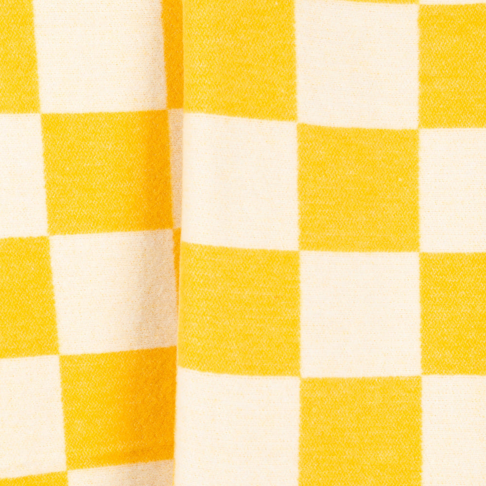 Wolldecke 150x195cm mit Karomuster in Giallo-Gelb-Offwhite