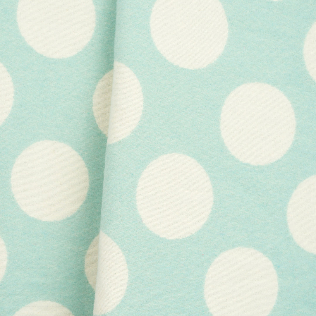 Wolldecke 150x195cm mit Punktemuster in Aqua-Offwhite