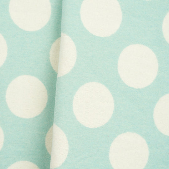 Wolldecke 150x195cm mit Punktemuster in Aqua-Offwhite