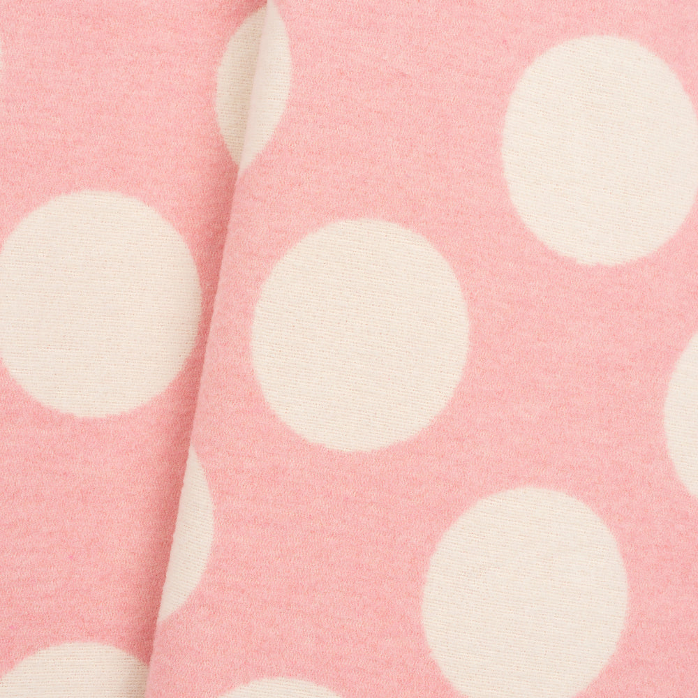 Wolldecke 150x195cm mit Punktemuster in Rose-Offwhite