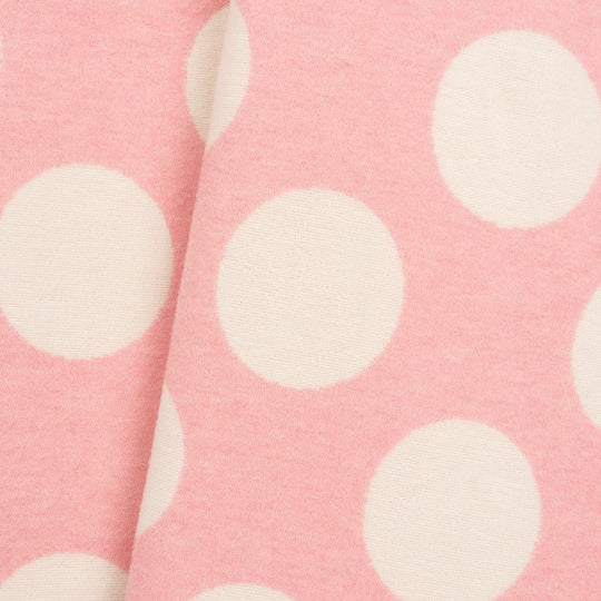 Wolldecke 150x195cm mit Punktemuster in Rose-Offwhite