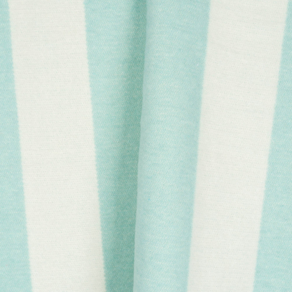 Wolldecke 150x195cm mit Streifenmuster in Aqua-Offwhite