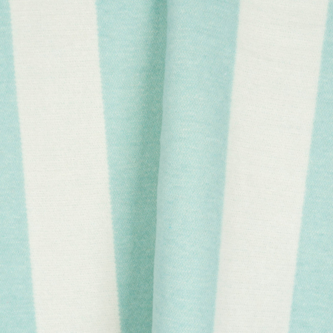 Wolldecke 150x195cm mit Streifenmuster in Aqua-Offwhite