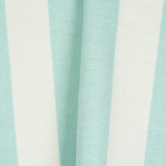 Wolldecke 150x195cm mit Streifenmuster in Aqua-Offwhite