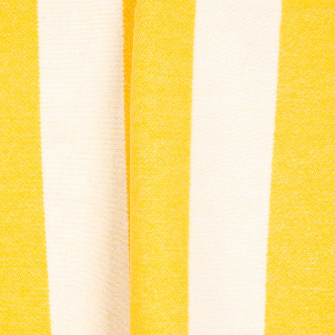 Wolldecke 150x195cm mit Streifenmuster in Giallo-Gelb-Offwhite
