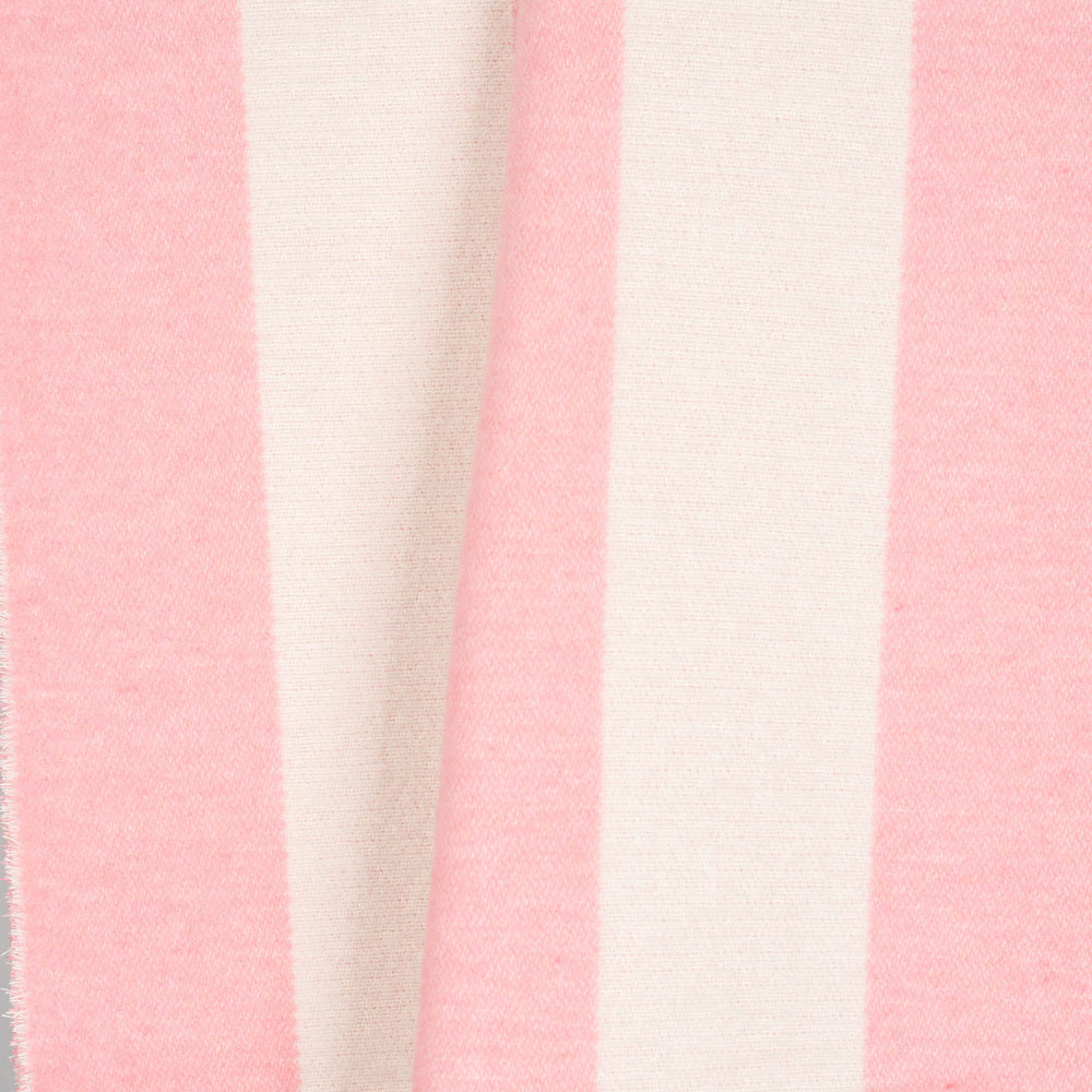 Wolldecke 150x195cm mit Streifenmuster in Rosé-Offwhite