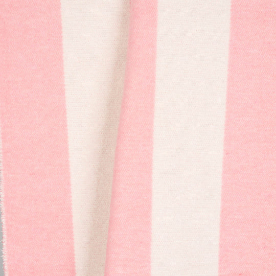 Wolldecke 150x195cm mit Streifenmuster in Rosé-Offwhite