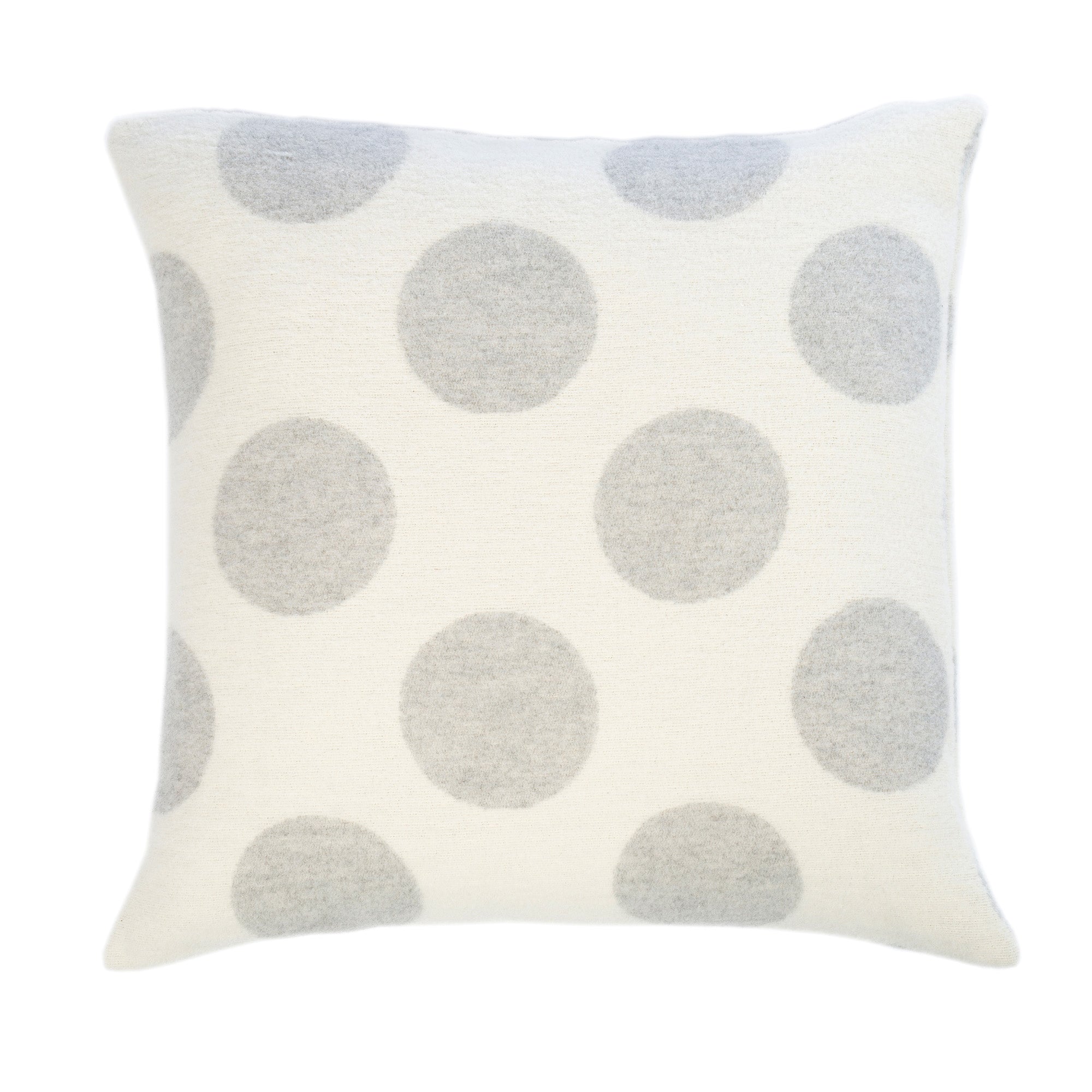 Wollkissen 45x45cm mit Punktmuster in Hellgrau-Offwhite