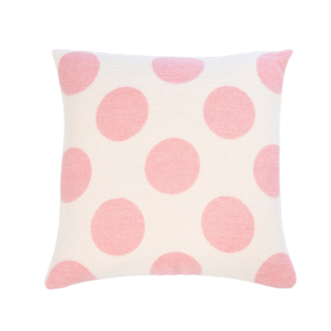 Wollkissen 45x45cm mit Punktmuster in Rosé-Offwhite