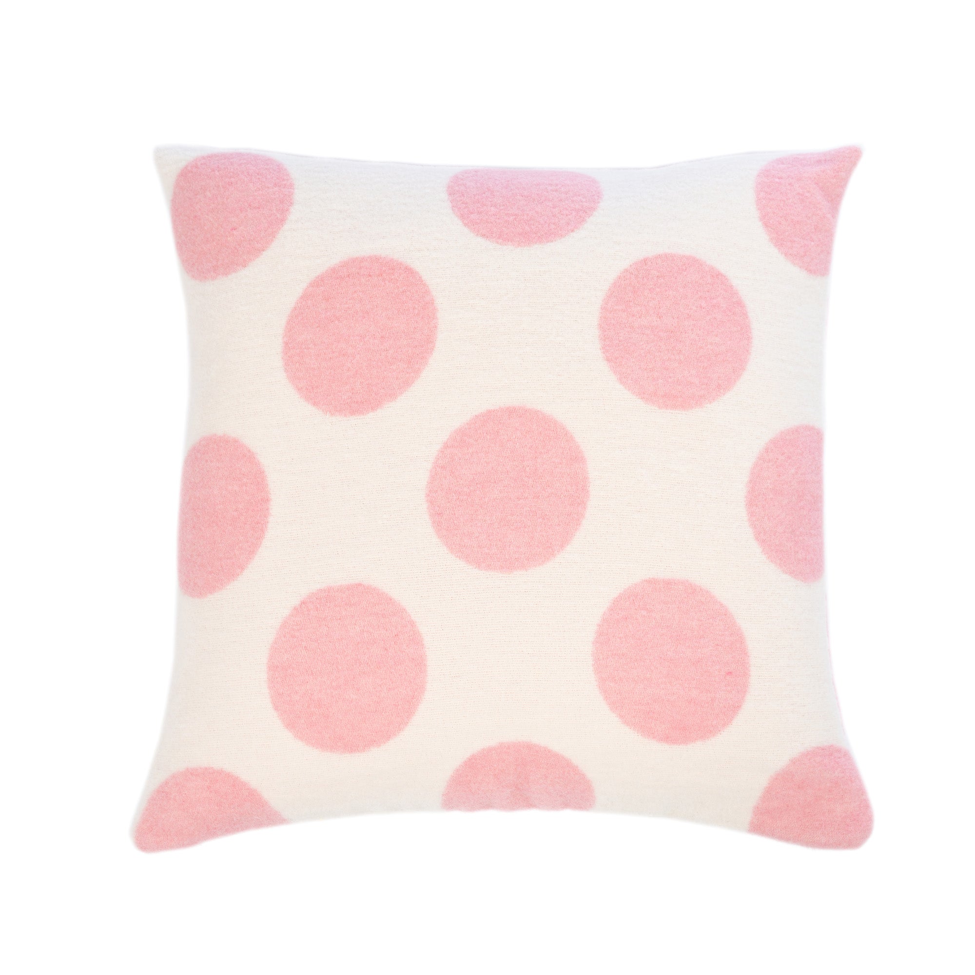 Wollkissen 45x45cm mit Punktmuster in Rosé-Offwhite
