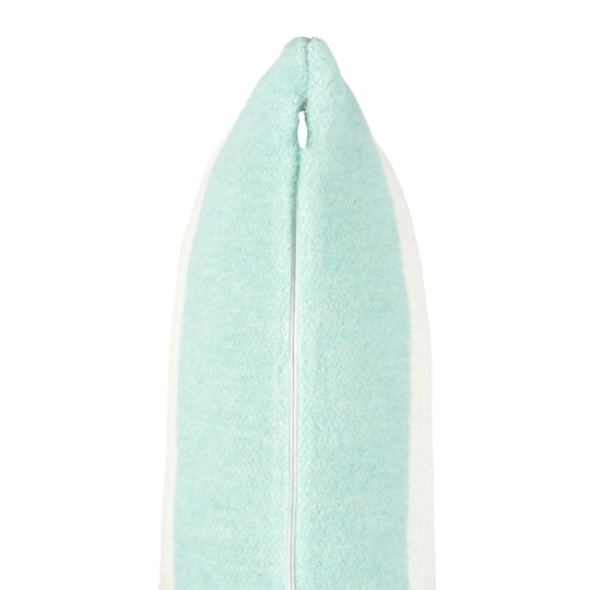 Wollkissen 45x45cm mit Streifenmuster in Aqua-Offwhite