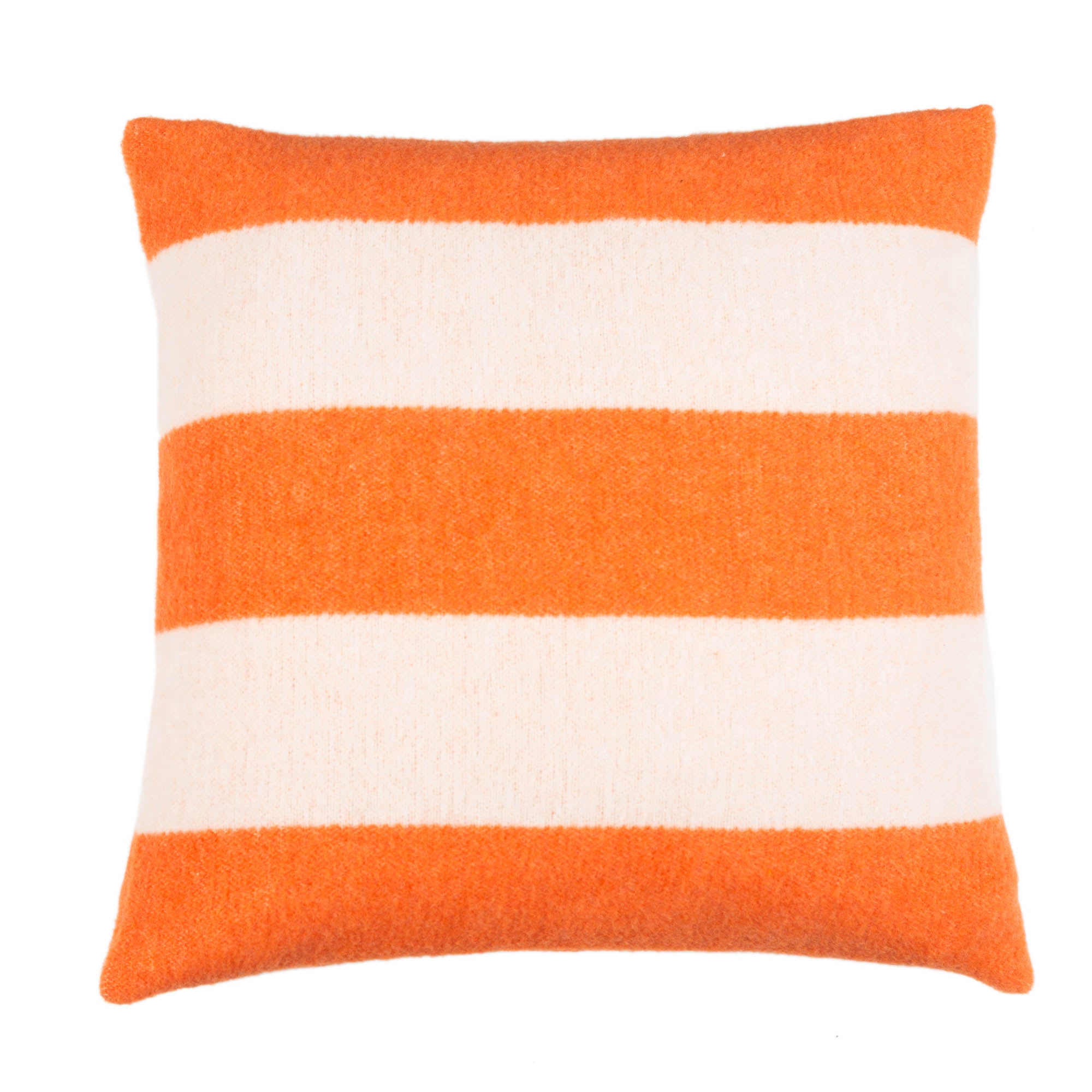 Wollkissen 45x45cm mit Streifenmuster in Arancia-Orange-Offwhite