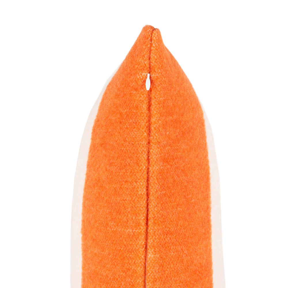 Wollkissen 45x45cm mit Streifenmuster in Arancia-Orange-Offwhite