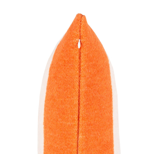Wollkissen 45x45cm mit Streifenmuster in Arancia-Orange-Offwhite