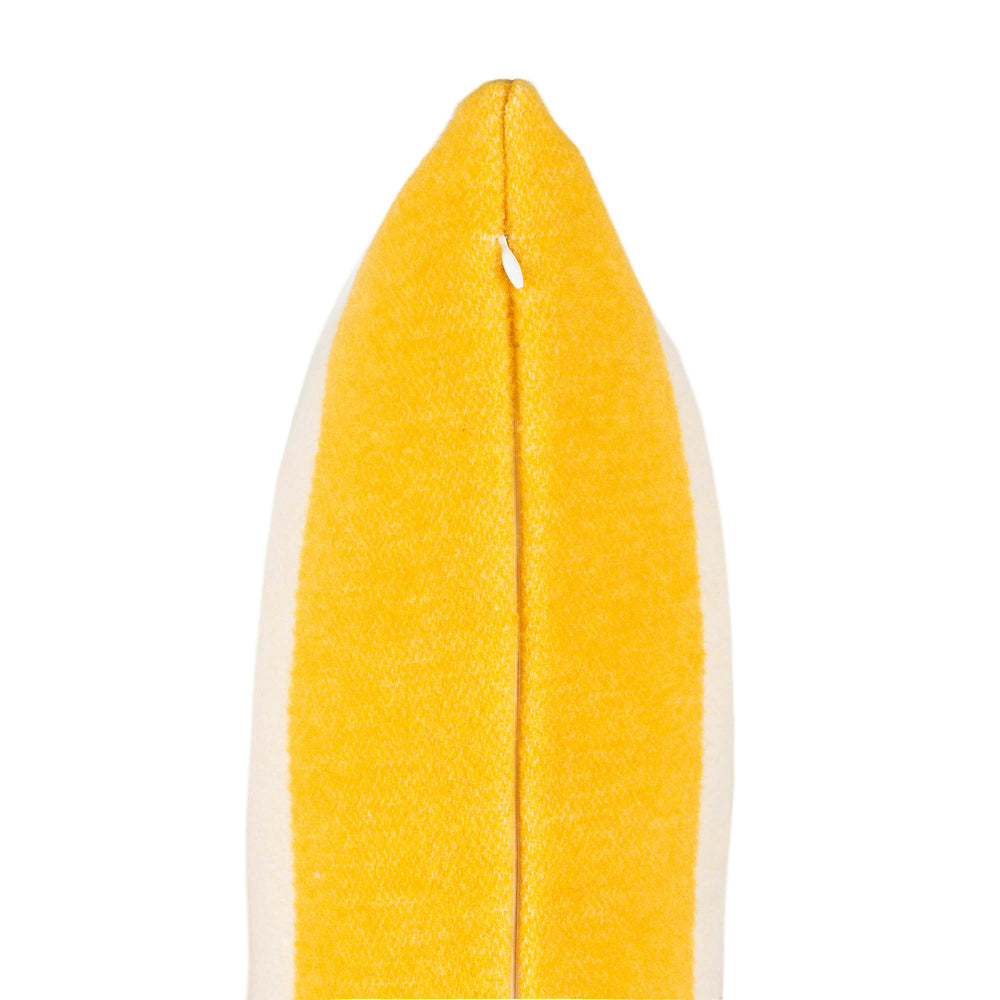 Wollkissen 45x45cm mit Streifenmuster in Giallo-Gelb-Offwhite
