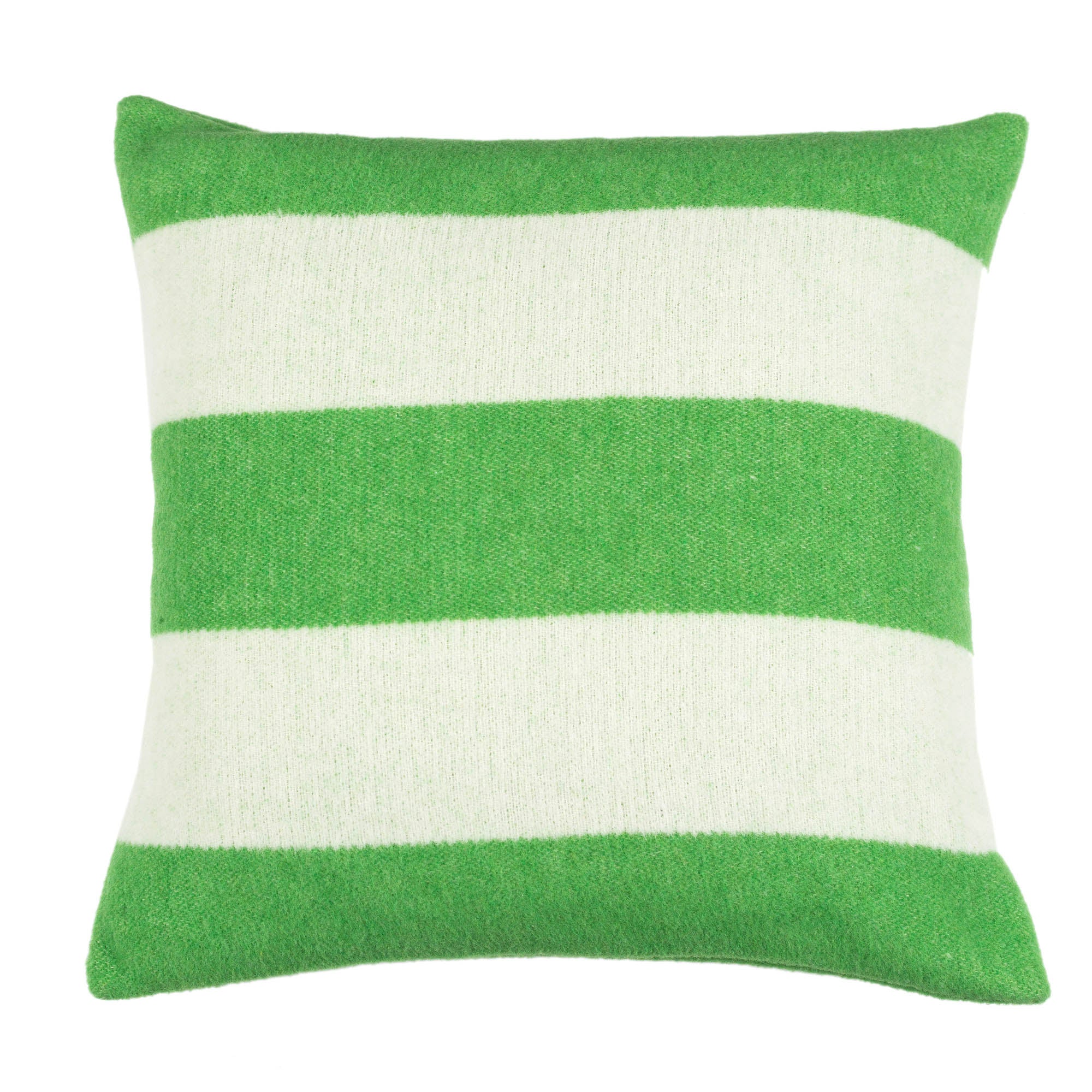 Wollkissen 45x45cm mit Streifenmuster in Mela-Grün-Offwhite