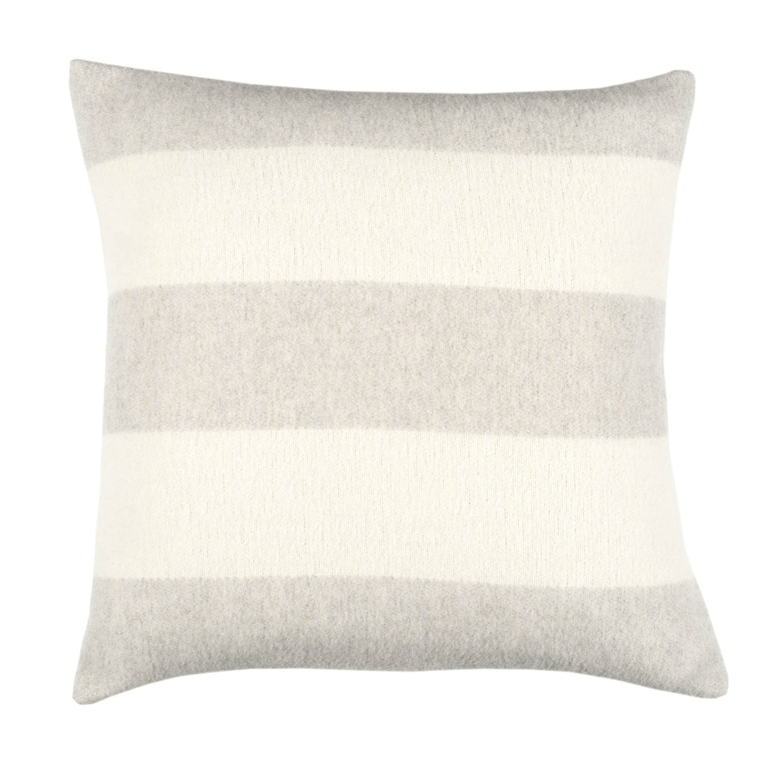 Wollkissen 45x45cm mit Streifenmuster in Perla-Grau-Offwhite