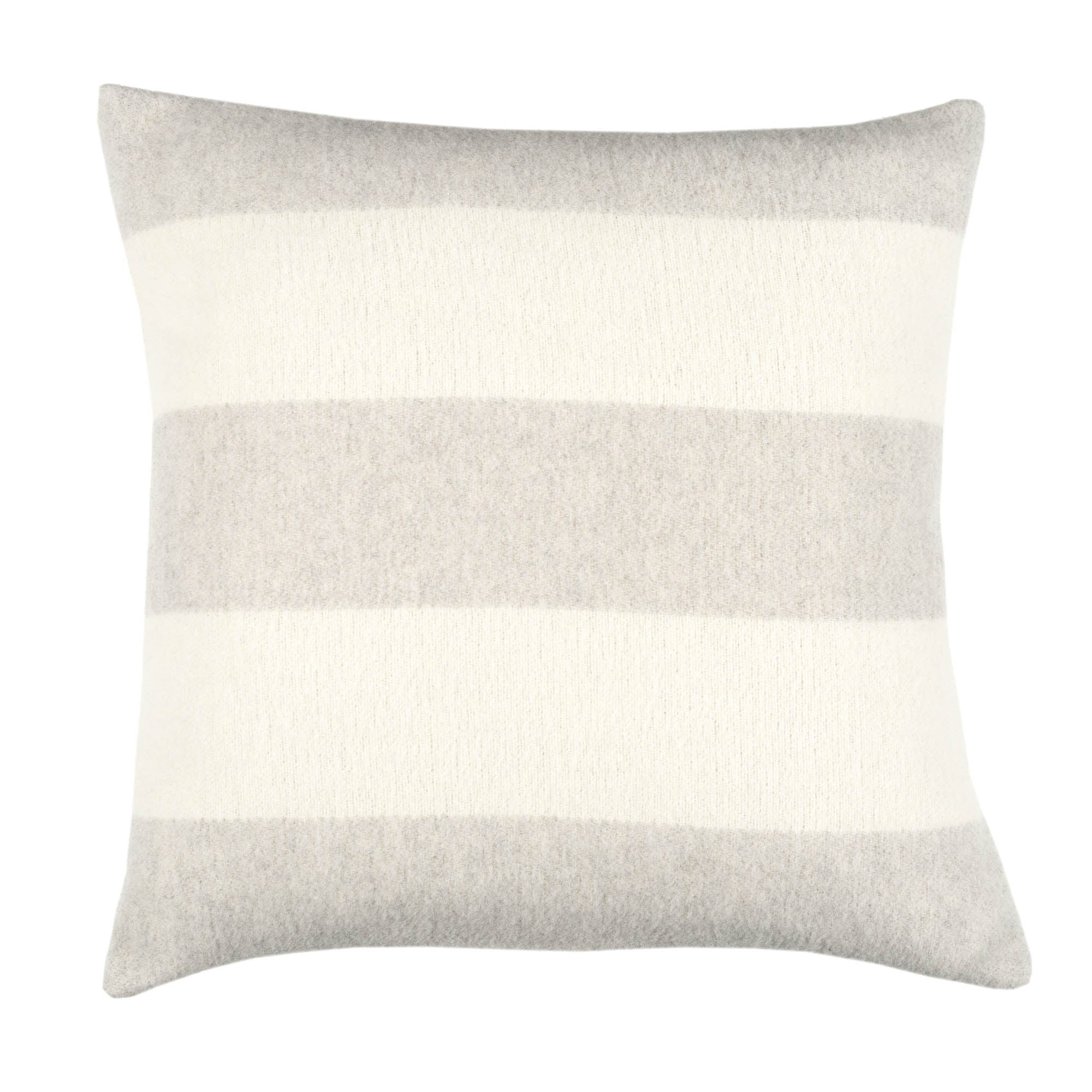 Wollkissen 45x45cm mit Streifenmuster in Perla-Grau-Offwhite