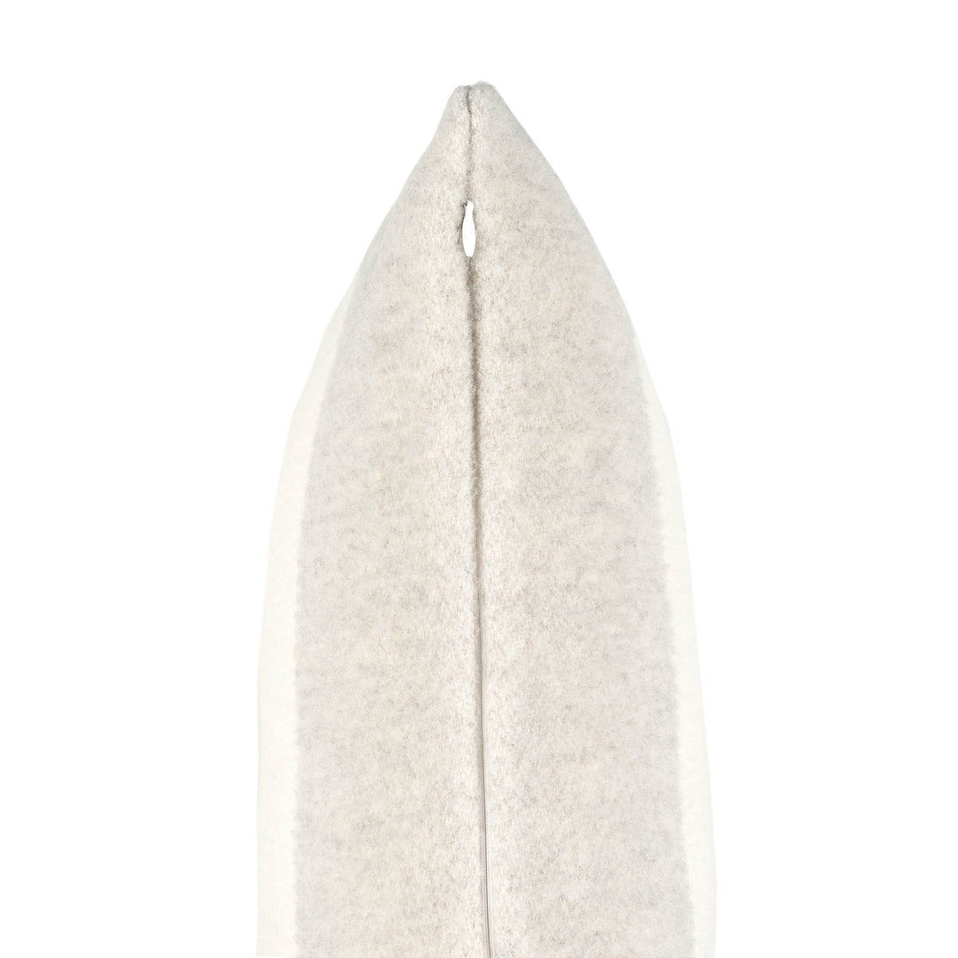 Wollkissen 45x45cm mit Streifenmuster in Perla-Grau-Offwhite