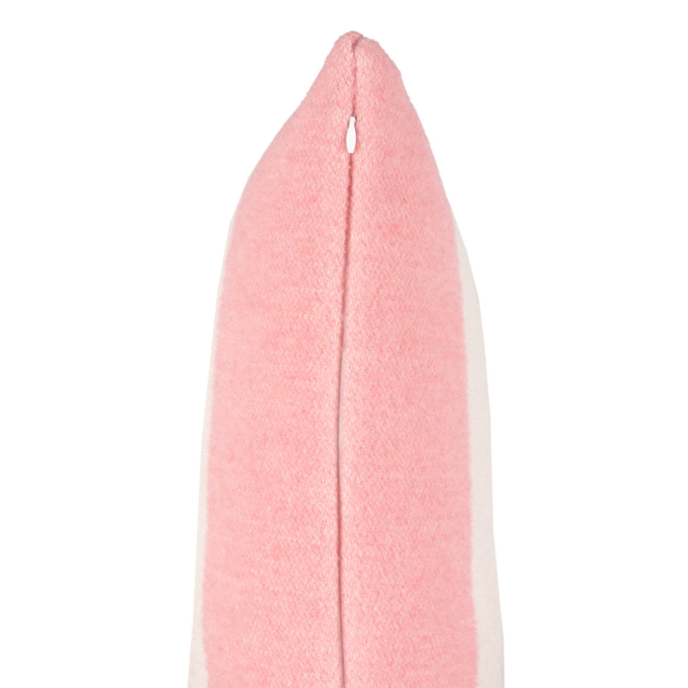 Wollkissen 45x45cm mit Streifenmuster in Rosa-Offwhite