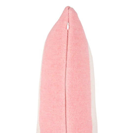 Wollkissen 45x45cm mit Streifenmuster in Rosa-Offwhite