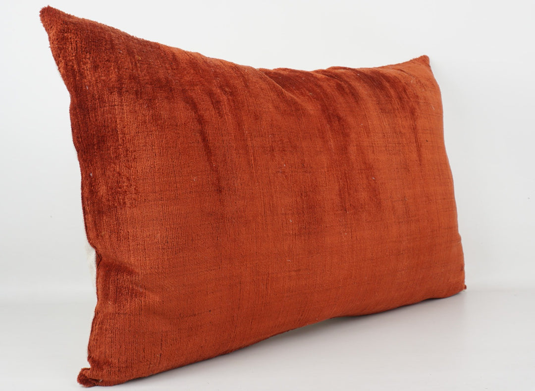 Seidenkissen 40x60cm mit Uni-Design in Bernstein-Offwhite