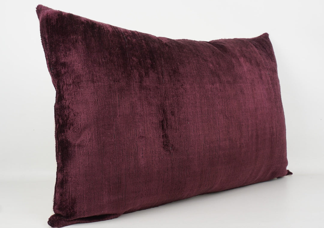 Seidenkissen 40x60cm mit Uni-Design in Bordeaux