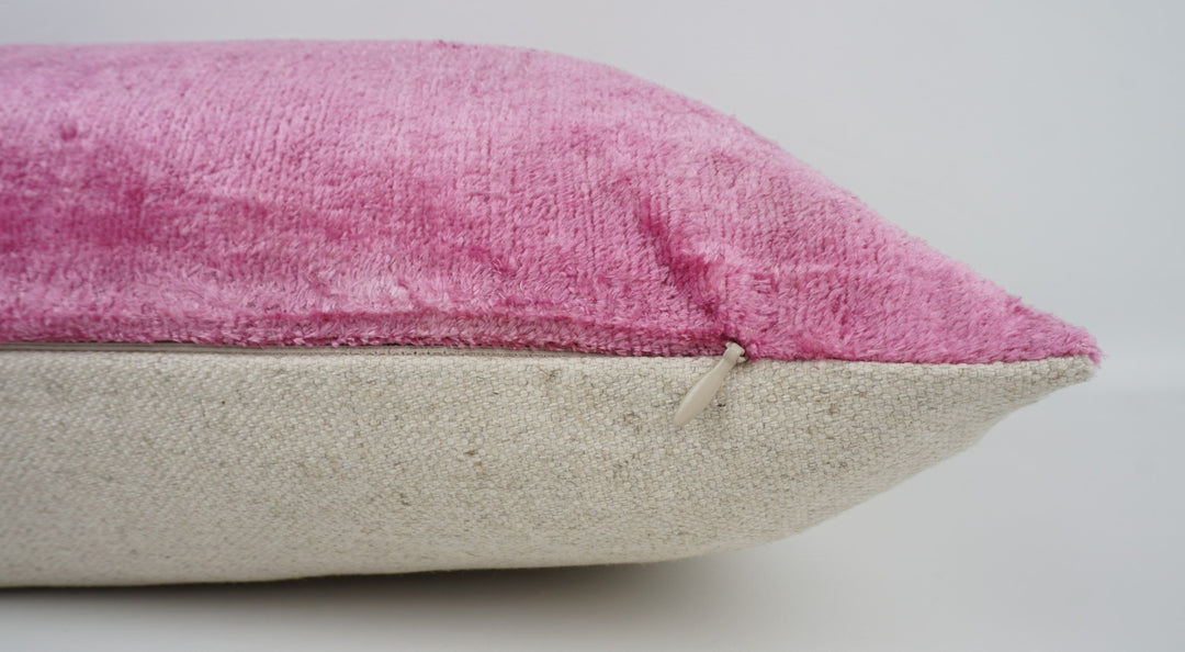 Seidenkissen 40x60cm mit Uni-Design in Pink