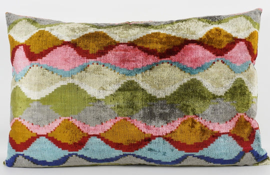 Seidenkissen 40x60 cm mit Wellenmuster in Multicolor