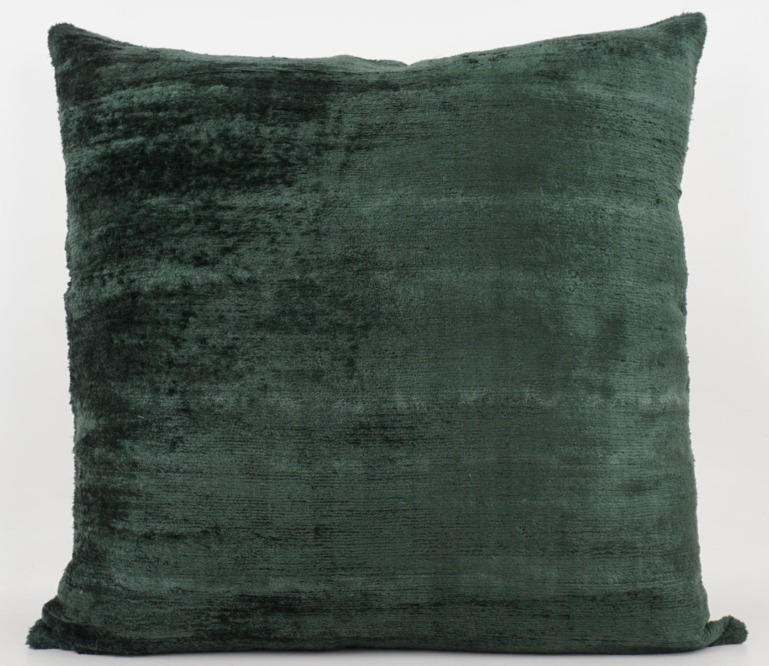Seidenkissen 50x50cm Uni Dark Green aus Silk/Velvet